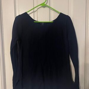 Navy Blue Long Sleeve Women's Top